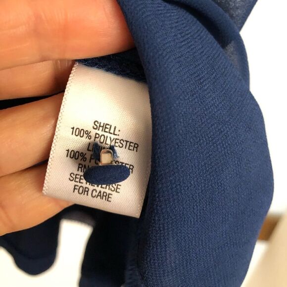 Simply VERA VERA WANG Flowy Dark Cobalt Blue Lined Sleeveless Blouse / Sz PL - Picture 6 of 6